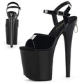 Black Thin Heel Models 20cm Fish Mouth Leakage Toe Strip Dance Pole Dance High Heels Gothic Ultra-high Exotic Dancer Boots