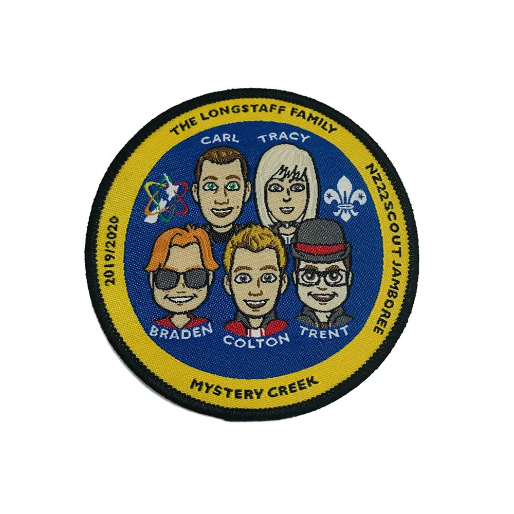 Embroidery Woven Patch Custom Cartoon Logo Woven Patch for Caps