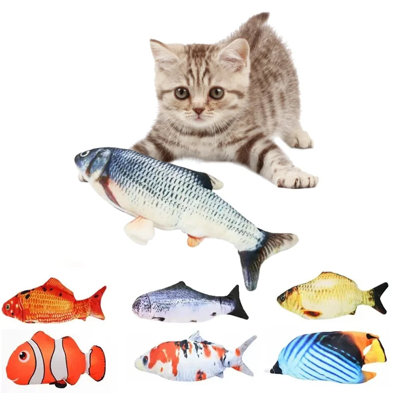 Fish Toy Interactive Electronic Cat Toy Simulation Bird Plush Rotating Fearher Stick Automatic Cat Toy