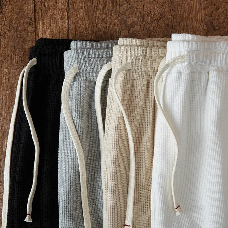 Wholesale Summer American Style Casual Shorts Waffle Simple Vintage Drawstring Unisex Shorts