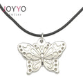Advanced 2024 Vintage Stainless Steel Butterfly Necklace Pendant Christian Inspired Rubber Jewelry Design