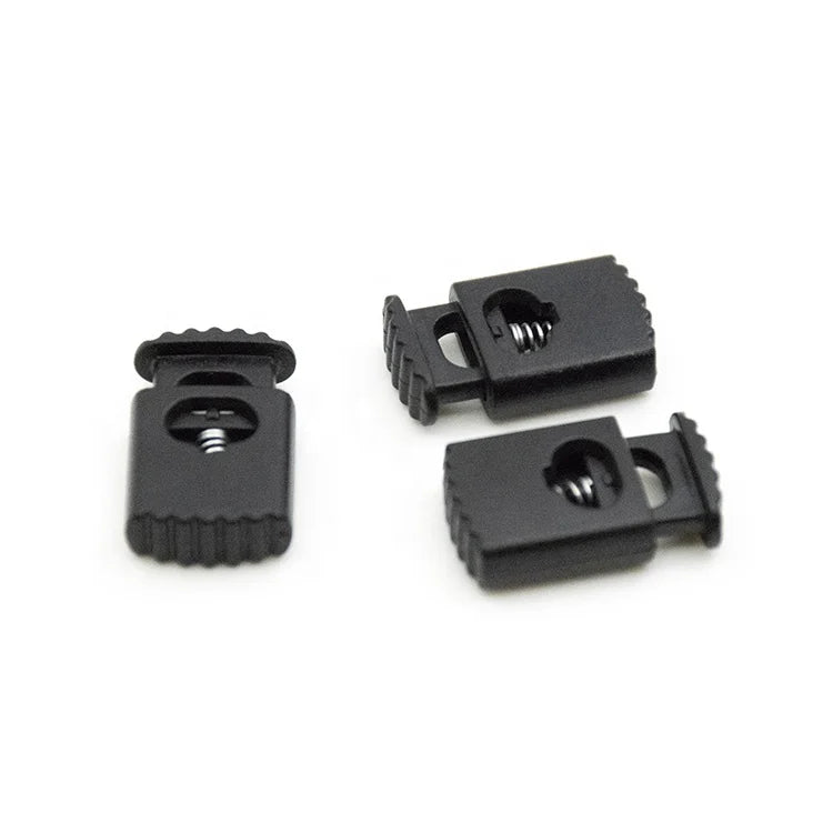 Cord Lock Stopper Cord End Toggle Clip Buckle Black Rope Stopper for Sportswear Rain Clothing Hats
