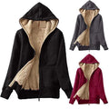 Women Autumn Hooded Jacket Solid Color Fleece Padded Breathable Anti-Wrinkle Loose Comfortable Front Logo Cardigan Sweatshirt