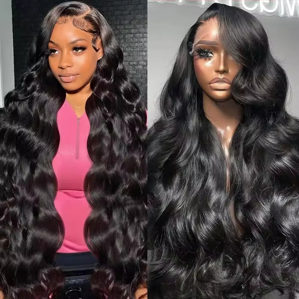 Ready to Ship Brazilian Virgin Hair Body Wave 180% Preplucked 13x4 Transparent Full Lace Front Wigs Human Hair for Black Women