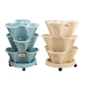 New Design Stackable Planter Set Plastic Garden Tower Imitating Terracotta for Outdoor Use Strawberry Pot