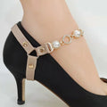 Factory Wholesale Imation Pearl Real Leather Detachable Shoe Strap Jacquard Logo Removable Feature Elastic Bags Home Textiles