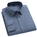 Luxury Men's Casual Work Plaid Shirt Long Sleeves Big Brand Pure Cotton Twill Accessible Brushed Striped Design for Spring