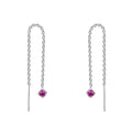 NEW Trendy Wholesale 925 Sterling Silver 3mm CZ Threader Earring Long Chain Dangle Thread Through Earrings Woman Tassel Earrings