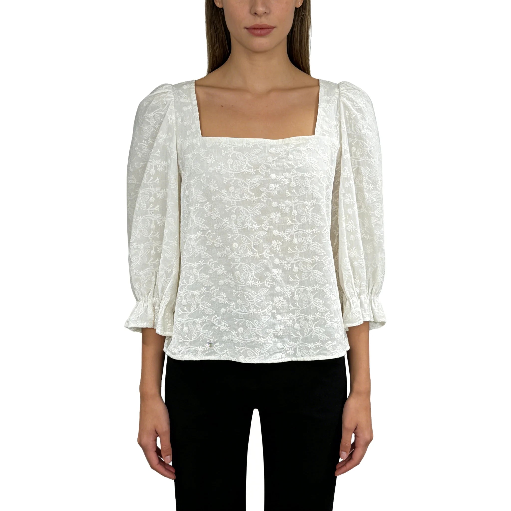 Exquisite Long Sleeves Blouses Embroidered White Tops Blouses Regular Women Blouses