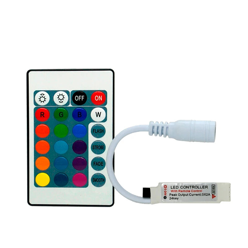 Cheap Price 24Key Ir Remote Control Smd 5050 2835 RGB Change Color Controller Led Strip Light DC12V Mini RGB Led Controller 4
