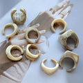 Fashion Vintage Acetate Resin Opening Rings Marble Pattern Irregular Geometric Chunky Thick Acrylic Band Rings