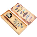 Motivational Graduation Gifts Classical English Bf Writing Accessories Wood Calligraphy Nibs Pen Holder Ink Bottle Quill Box Set