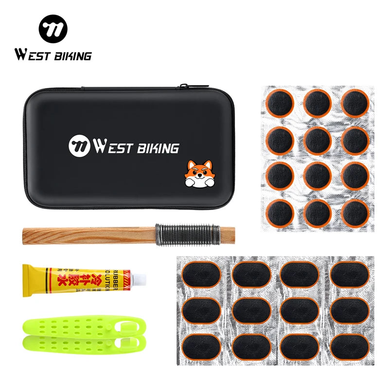WEST BIKING Multifunctional Portable Bicycle Tool Kit Tire Patch Tire Lever Bike Bicycle Tire Repair Tool Kit