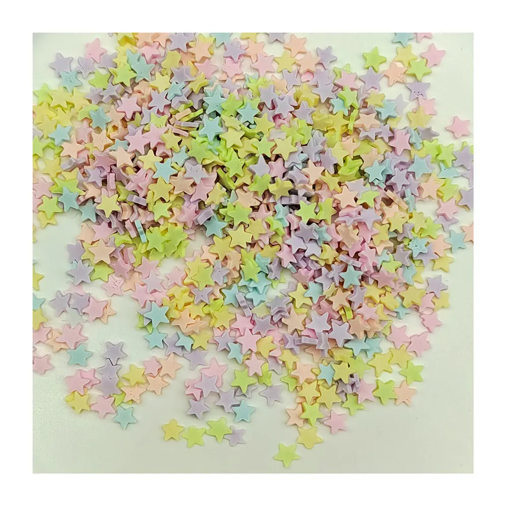 500g/Lot 4mm Polymer Star Clay Slices Sprinkles Soft Pottery for Slime Filling Decoration DIY Crafts Nail Art
