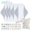 6pcs Set Reusable Wet Bag Menstrual Pads Washable Cloth Sanitary Pads with Cotton Lining Panty Liner Period Pads for Women