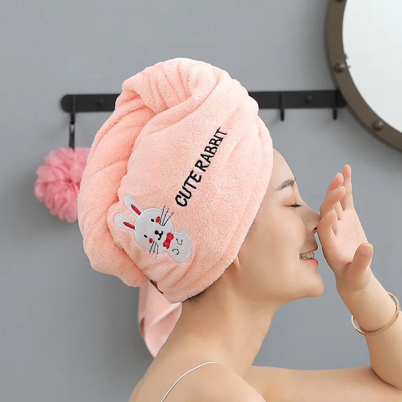 Quicke Dry Microfiber Hair Towel for Ladies Hair Towel Wrap Absorbent Fast Drying Women Hair Turban Towel