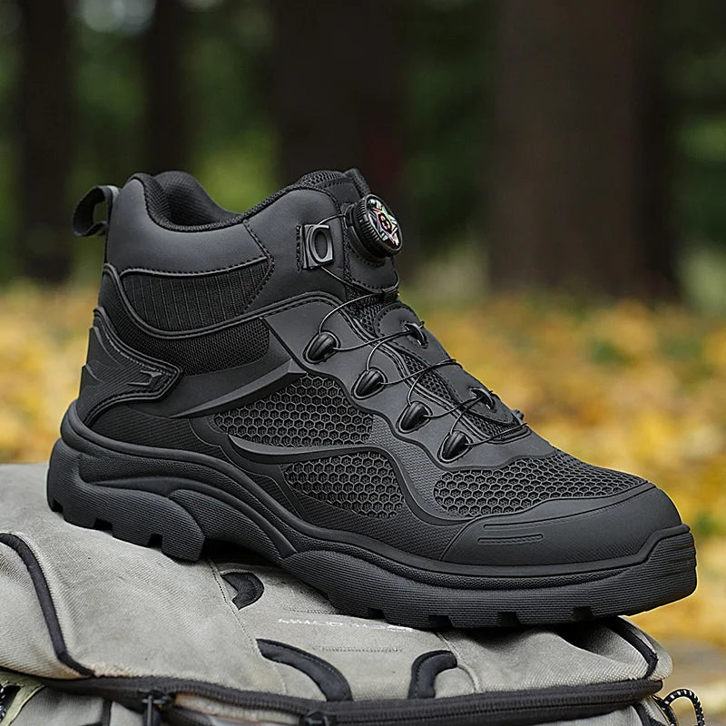 922 New Design  Black Swivel Button  Lightweight  Safety Shoes Men Work Without Lace  Sneakers
