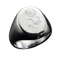 New Simple Oval Printed Small Chrysanthemum Ring Trend Stainless Steel Jewelry Factory Wholesale