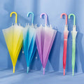 Classic Adults Straight Semi-Auto Open Umbrella Colorful without Graduated Hook J Handle for Back to School