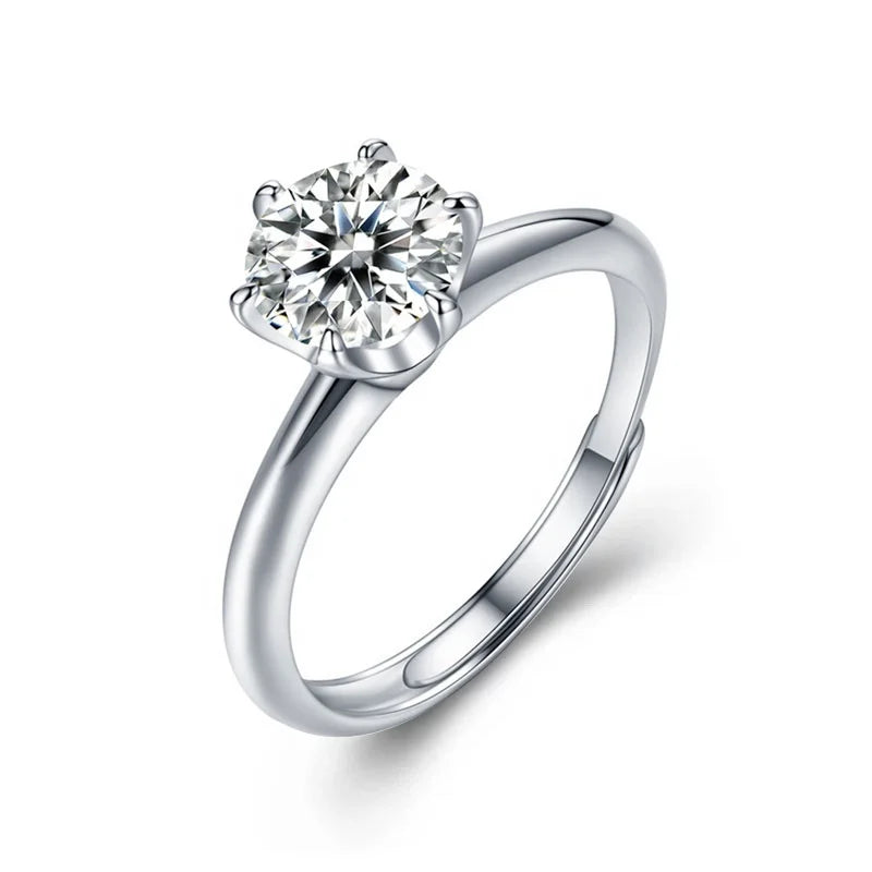 X08204 925 Silver Moissanite Ring Ins Women's Classic Fashion Marriage Proposal Valentine's Day Six-claw D Color Diamond Rings