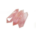Natural Rose Quartz Crystal Double Points Wand Mini Polished Tumbled Stone for Feng Shui Home Decoration