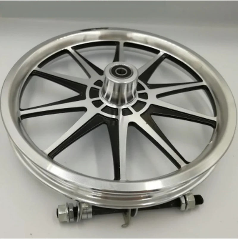 14 Inch Aluminium Front Wheel DISC Brake for Electric Scooter Folding Bike MTB Tricycle Conversion Parts Need Tyre 14x1.75-2.125