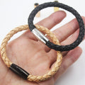 BMZ 2026 New Width Top Grain Braided Man Bracelets Luxury Leather 6mm Leather Bracelets