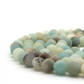 Cuenta De Piedra  Natural Stone Strands Matte Spacer Amazonite Round Loose Beads for Jewelry Making