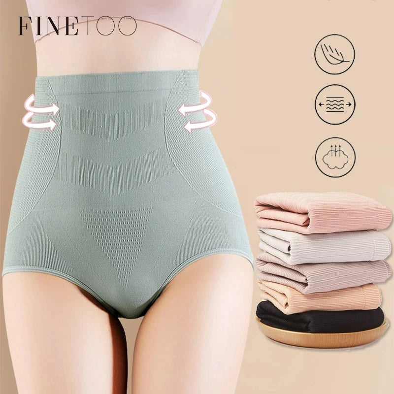 FINETOO Women High Waist Shaping Cotton Panties Breathable Body Shaper Slimming Tummy Underwear Fast Delivery in Stock Wholesale