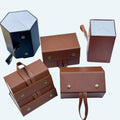 Glasses Leather Double Glasses case Pictures Sunglasses Bag Cases 3 Slot Multi Glasses Carrying case