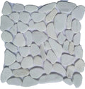 White Color Pebbles Mosaic Eco-Friendly Durable Modern Villa Tile Flat Finished Pebbles Stone Bali Natural China