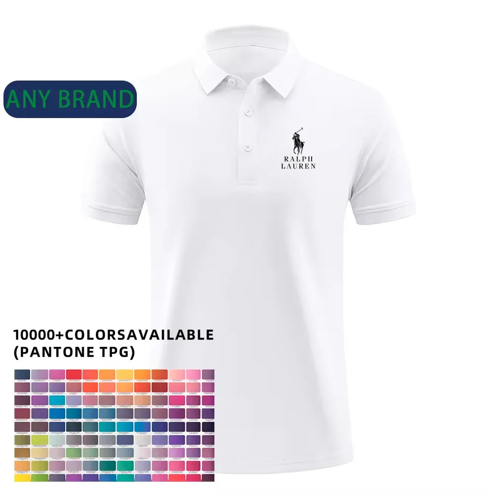 Luxurious Polo Sport T-shirt - 100% Cotton Seamless Summer Business Men's Shirt Polo Shirt