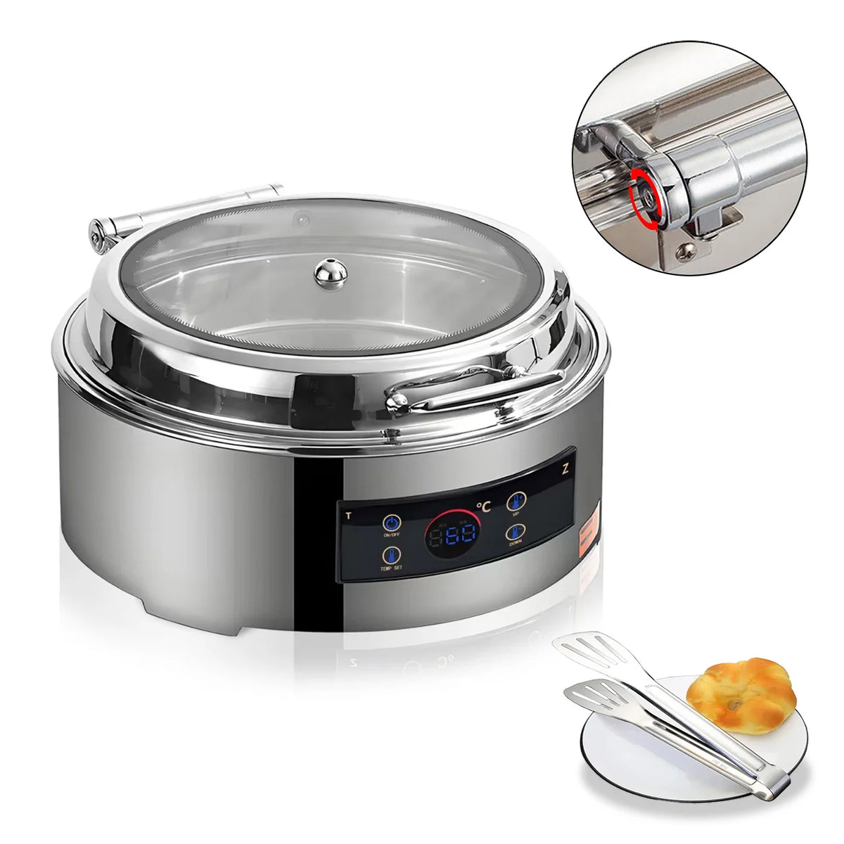 YITIAN Commercial Restaurant Stainless Steel Dry Type Electrical Heating Chaffing Dish Buffet Set Hotel Catering Food Warmer Set MegaBDM