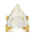 Quartz Crystal Glass Pyramid Egypt Egyptian Meditation Pyramid with Metal Stand