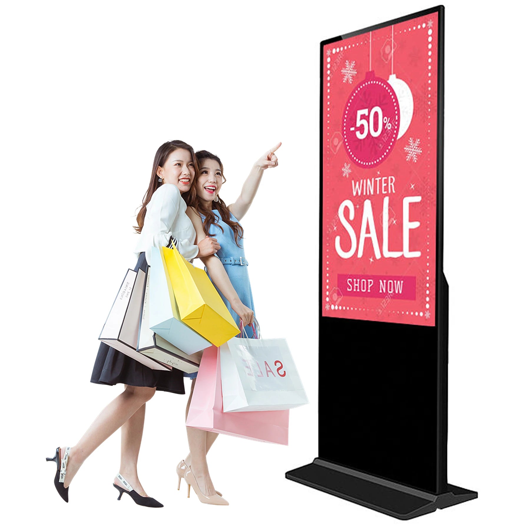 49 Inch Freestanding Digital Posters Multi Touch Screen Network Commercial Advertising Display Digital Signage