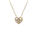 New Arrival Trendy 18K Solid Gold Heart Shape Design Pendant Diamond Necklace Women Jewelry