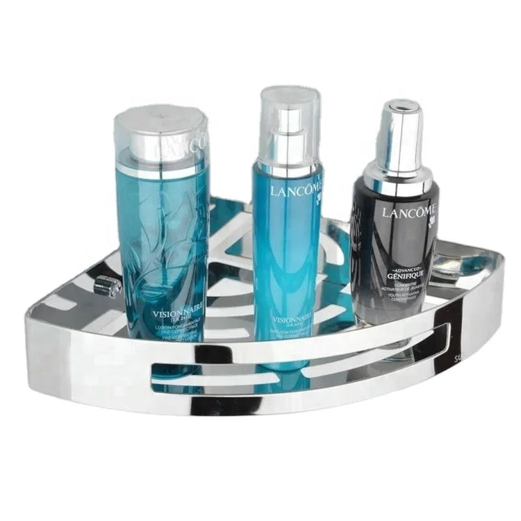 Hot Selling Single Layer Stainless Steel Mirror Polishing Shampoo Storage Organizer Bathroom Corner Shelf