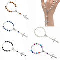 Catholic One Decade Pocket Rosary Prayer Beads Christian Cross Our Lady of Sorrows Bracelet