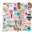 50Pcs Cartoon Doctor Nurse Stethoscope Graffiti Vinyl Waterproof Sticker for Phone Laptop Bottle Notebook Custom Hospital Label