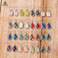 New Designer Silver Color Teardrop Earrings with Healing Crystal Quartz Gemstone Pendants Wedding Gift for Women