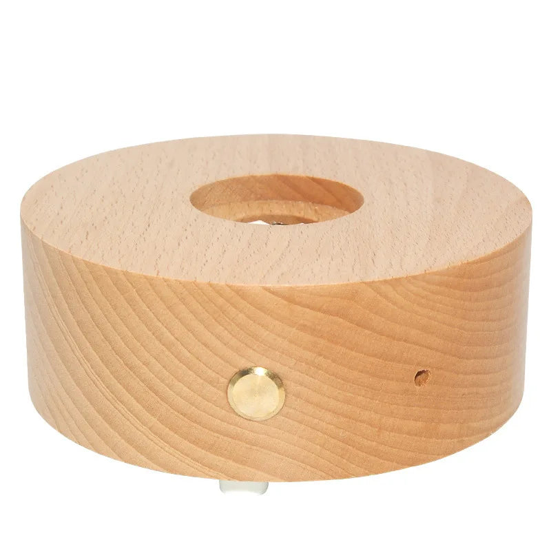 Creative DIY Solid Wood Music Box LED Night Light Eco-Friendly Crystal Wireless Bluetooth Engraved Love Theme Wall Sign