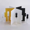 Luxury Small Portable Crimp Oils Perfume Bottle 1.5ml 2ml 2.5ml White Black Atomizer Mini Sample Glass Spray Bottle with Box