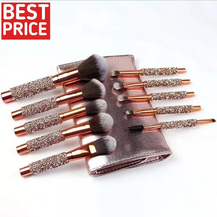 2025 Hot Selling Set De Brochas De Maquillaje Vegan Make up Brush Set Diamond Crystal Handle Makeup Brushes