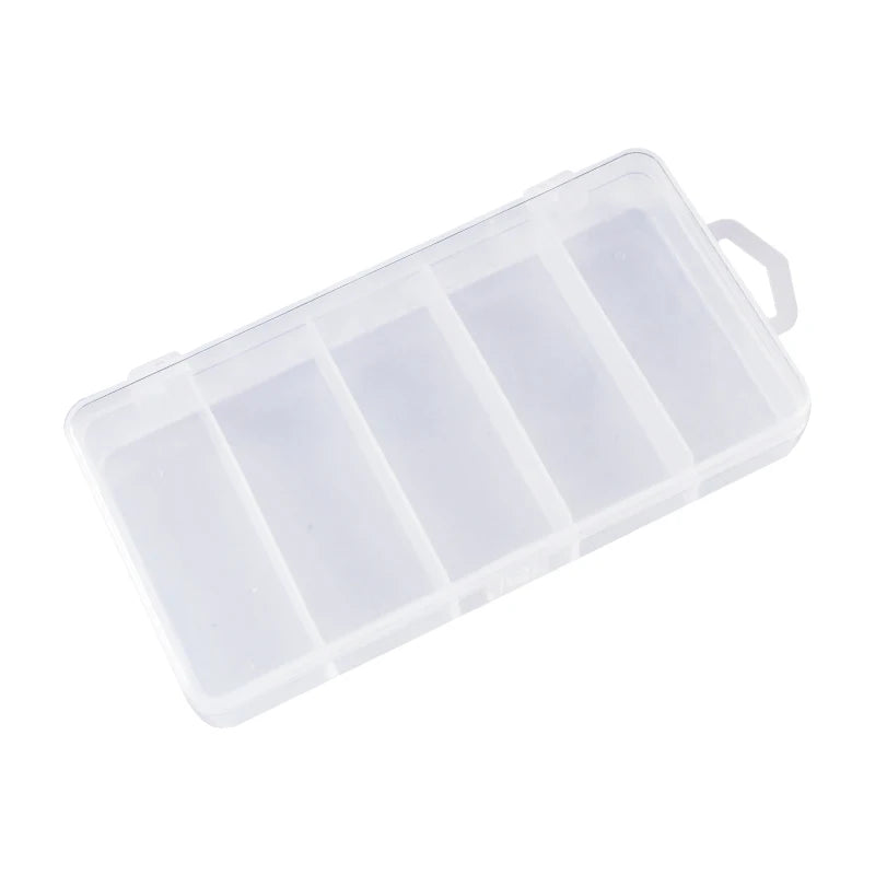 DN 175mm*97mm*30mm Multifunction clear Plastic Fishing Tackle Lure Boxes Fishing Storage Container case with 5 Compartments MegaBDM