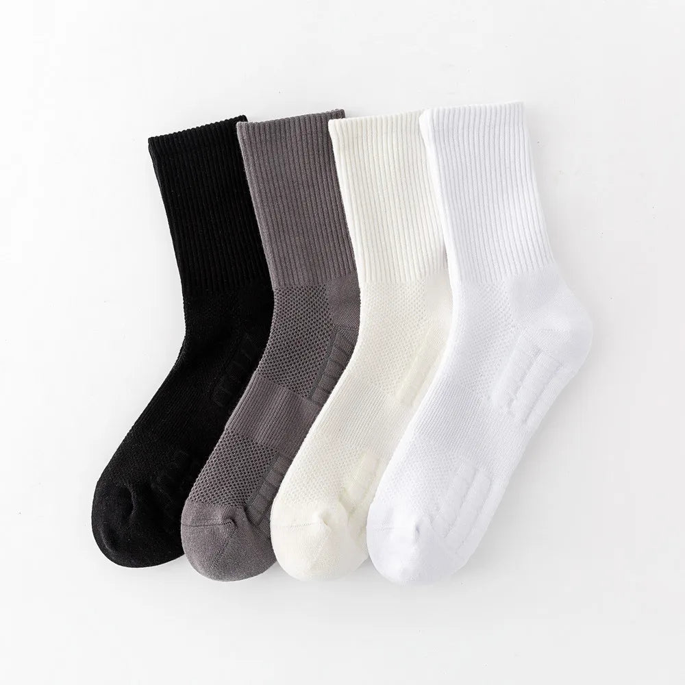 Cotton Towel Bottom Black White Socks Custom Men Basketball Sport Socks