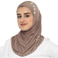 Custom Solid Color Elastic Geometric Cross Pattern Muslim Scarf Hat Headband Hat Women's Gauze Scarf
