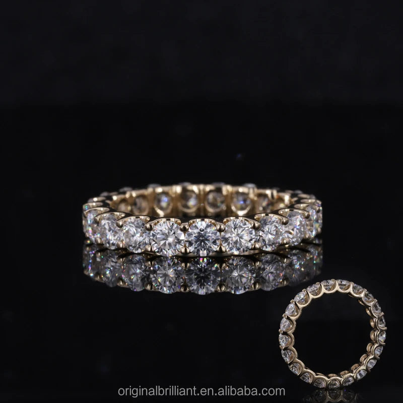 Starsgem U Setting Round 3mm Moissanite Wedding Ring