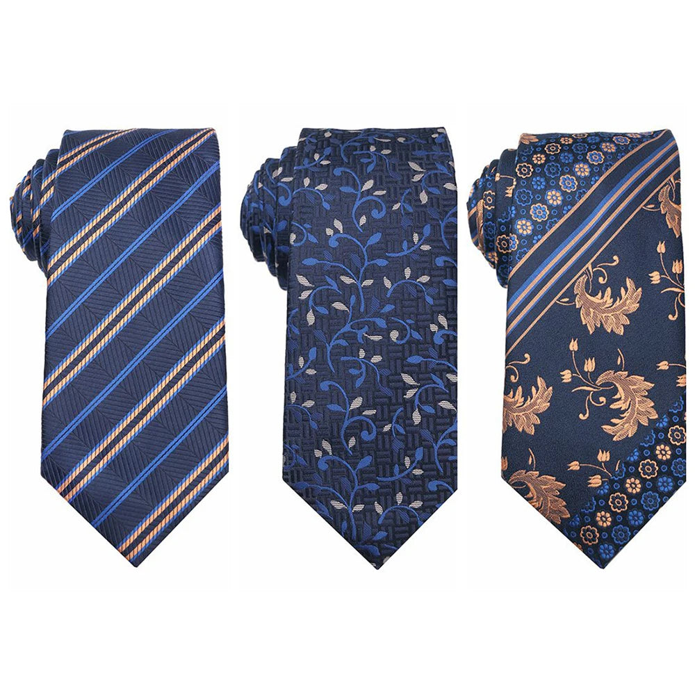 Popular Blue Stripe Necktie Polyester Jacquard Tie Manufacturers Custom Silk Ties Men for Daily Life