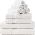 Luxury Brand 5 Star Hotel Collection 100% White Cotton Neutral Bath Towels Quick-Dry Disposable & Compressed 8 Piece Set