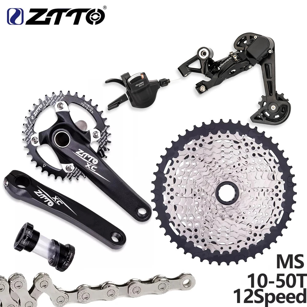 ZTTO 12-Speed MTB Bike Groupset Kit Micro Spline 10-50T Crankset 1x12 Shifter Derailleur Chain Cheap Freewheel Bicycle M9100
